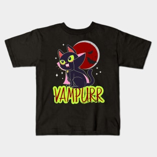 Halloween Vampire Cat Vampurr Funny Cat Lady Women Men Kids T-Shirt